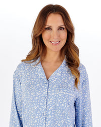 Slenderella Womens Gaspe Supersoft Floral Long Sleeve Pyjamas