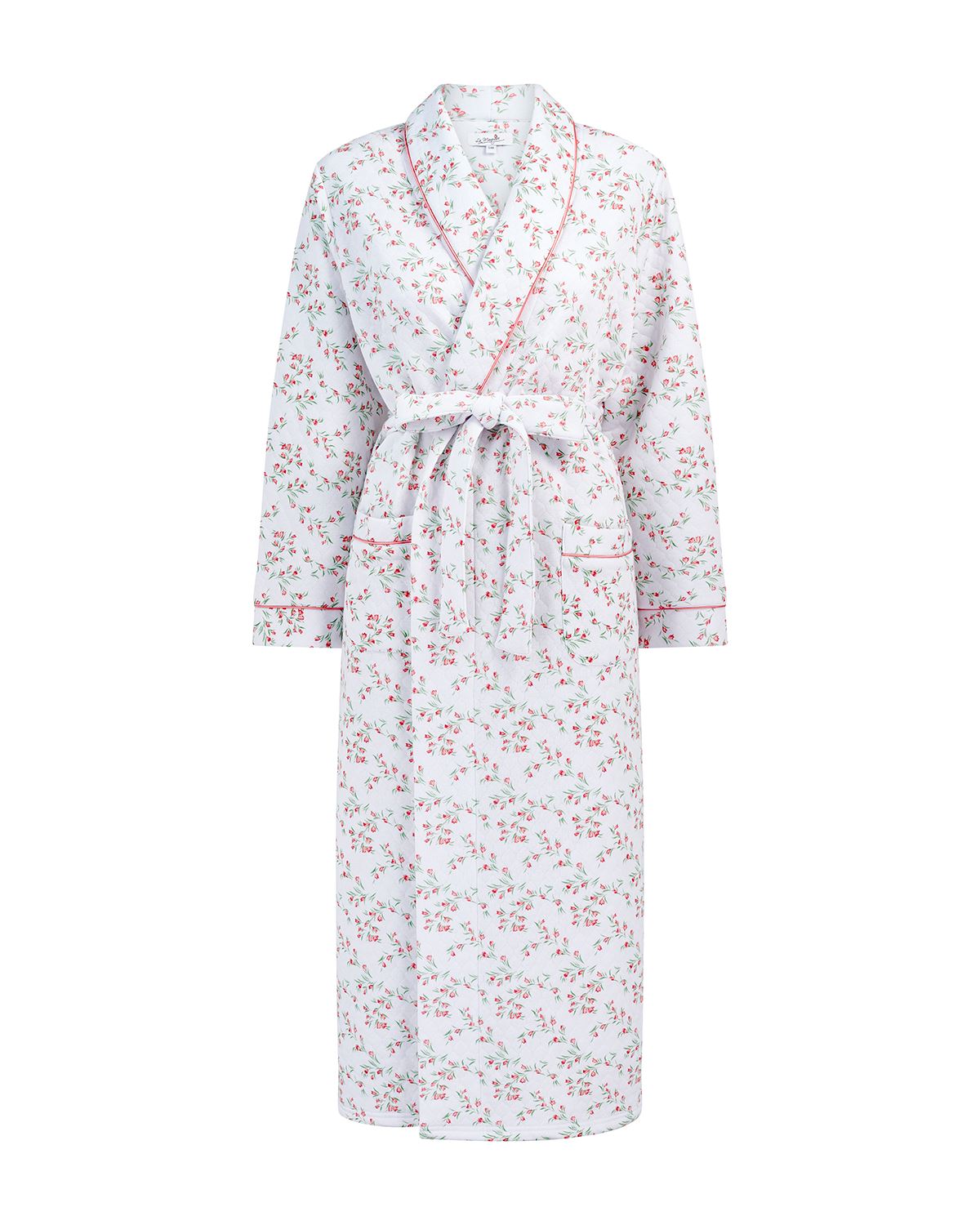 La Marquise Womens 'Moonlit Tulip' Mock Quilt Shawl Collar Robe
