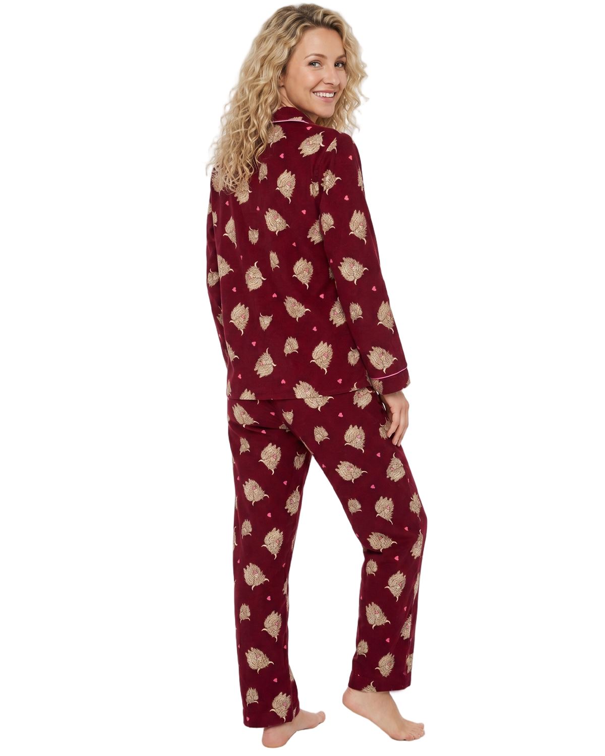 Indigo Sky Womens 100% Cotton Wincyette Button Pyjamas