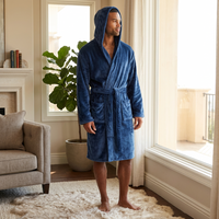 Slumber Hut Mens Polished Hooded Dressing Gown