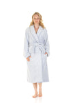 Ladies Super Soft Fleece Longpile Shawl Collar Wrap Dressing Gown Robe