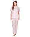 La Marquise Womens Flower Leaf Jersey Short Sleeve Pyjamas