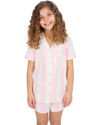 Slumber Party Girls Short Sleeve Button Down Short Pyjamas