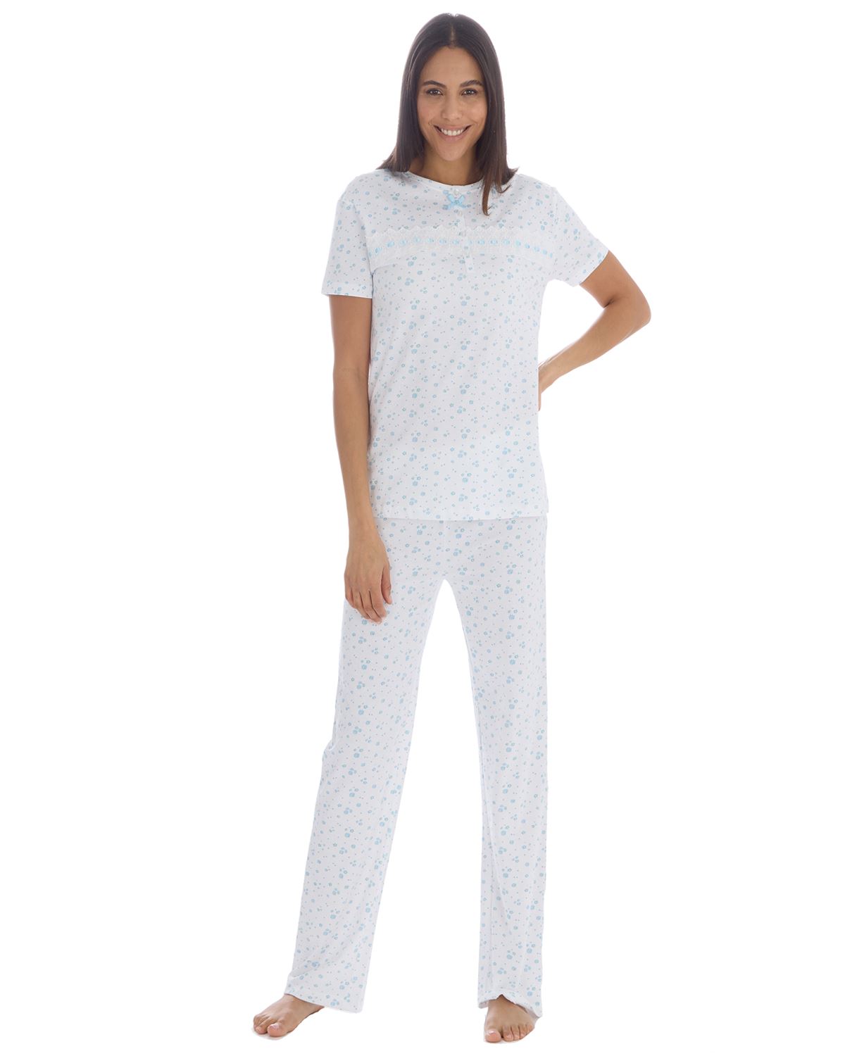 Cottonique Womens Cotton Floral Pyjama Set