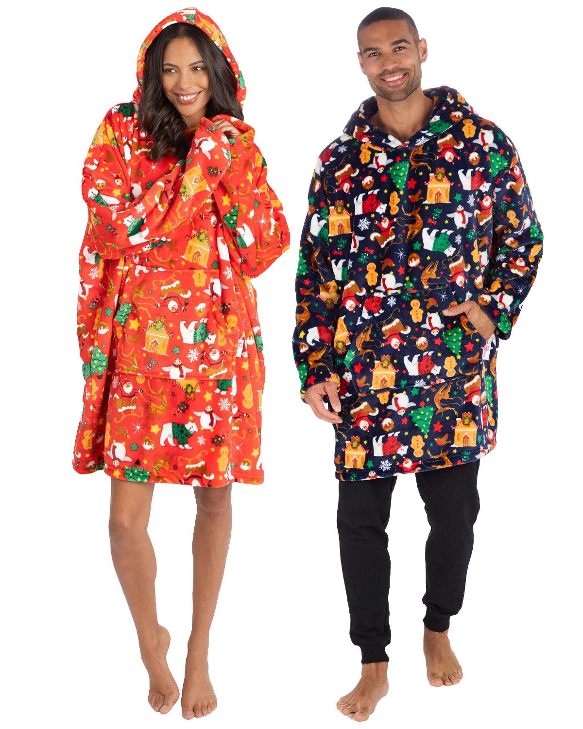 Huggable Unisex Christmas Print Oversized Hoodie