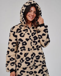 Loungeable Womens Leopard Print Borg Fleece Onesie