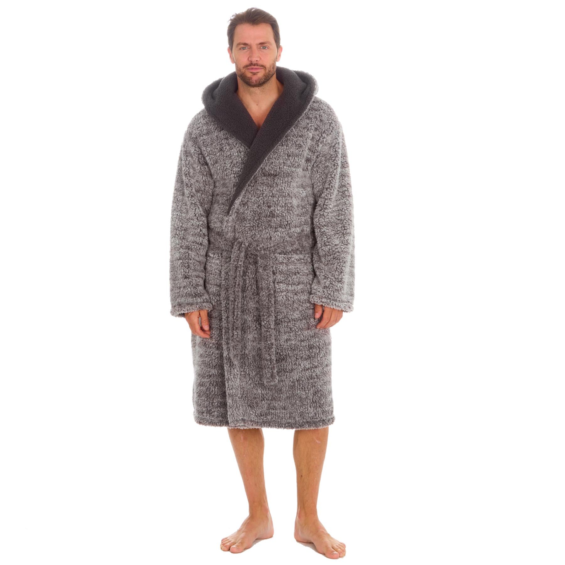 Slumber Hut Mens Sherpa Fleece Dressing Gown