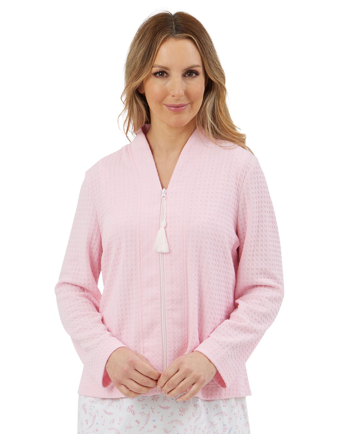 Marlon Women Waffle Zip Bed Jacket