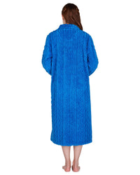 La Marquise Womens Diamond Jacquard Button Fleece Robe