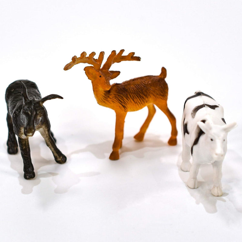 Kandy Toys 18 Piece Toy Farm/Dinosaurs Animal Play Set in Tub