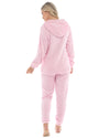 Womens Polished Fleece Slogan Hooded Pyjamas