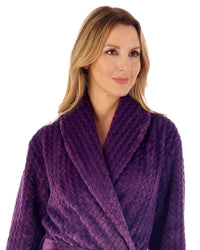 Slenderella Womens Chevron Fleece Dressing Gown