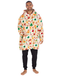 Huggable Unisex Christmas Print Oversized Hoodie