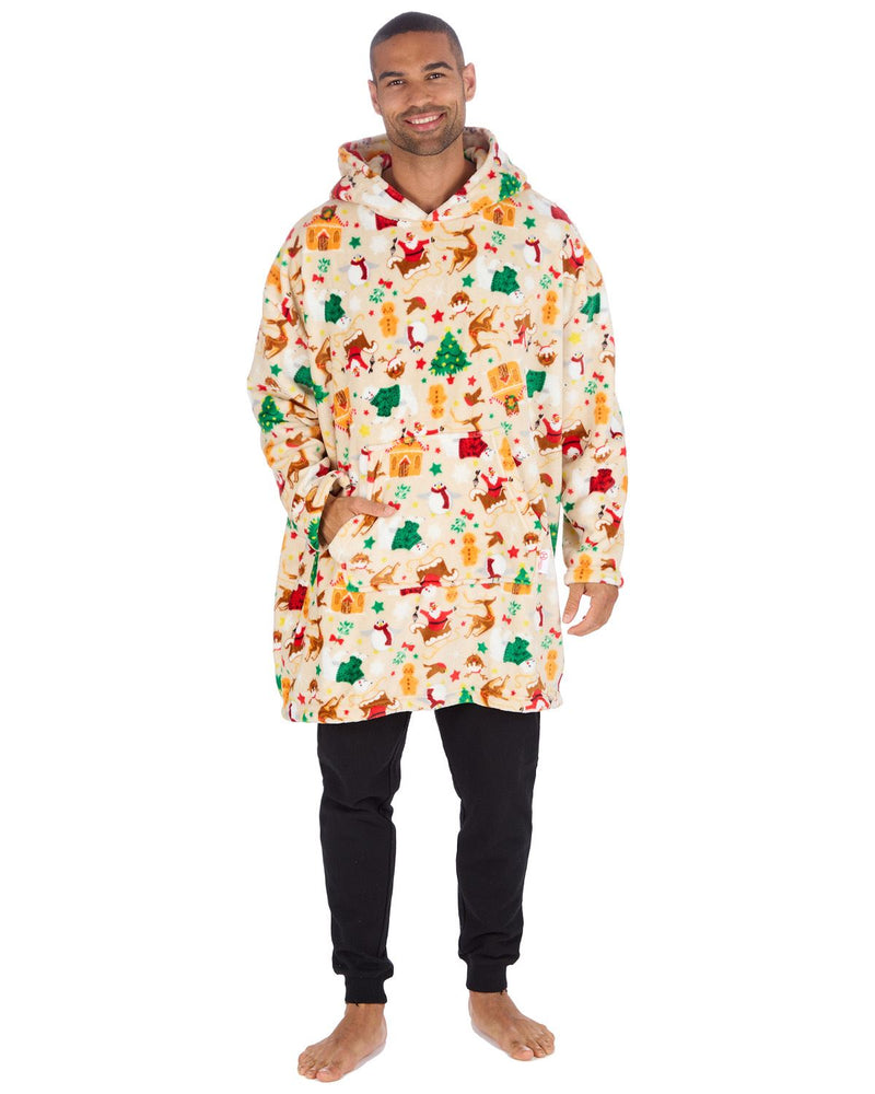 Huggable Unisex Christmas Print Oversized Hoodie