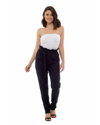 Indigo Roc Womens Linen Paperbag Waist Trousers
