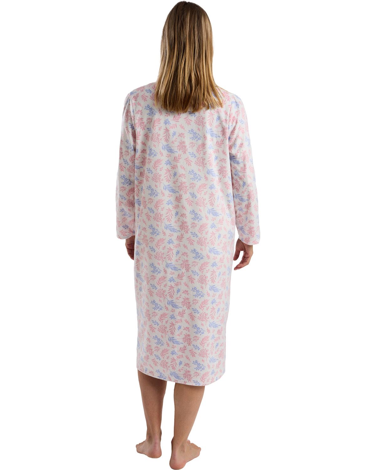 Marlon Womens Winter Leaf 40" Fleece Nightdress