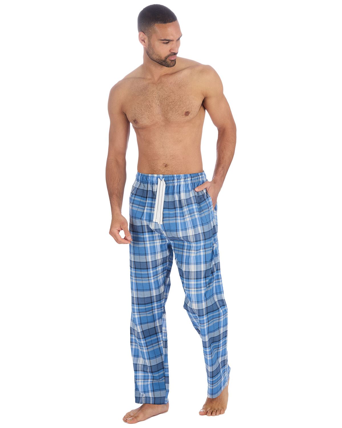 Cargo Bay Mens Woven Check Lounge Pants - 2 Pack