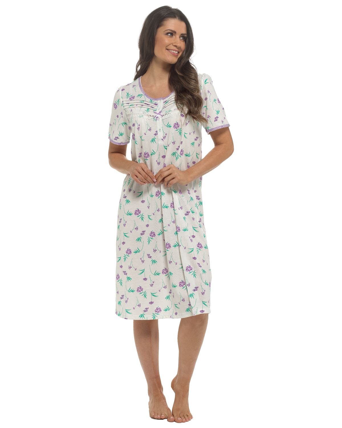 Slumber Hut Womens Short Sleeve Floral Nightie