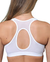 Gemm Womens Zip Sports Bra - White