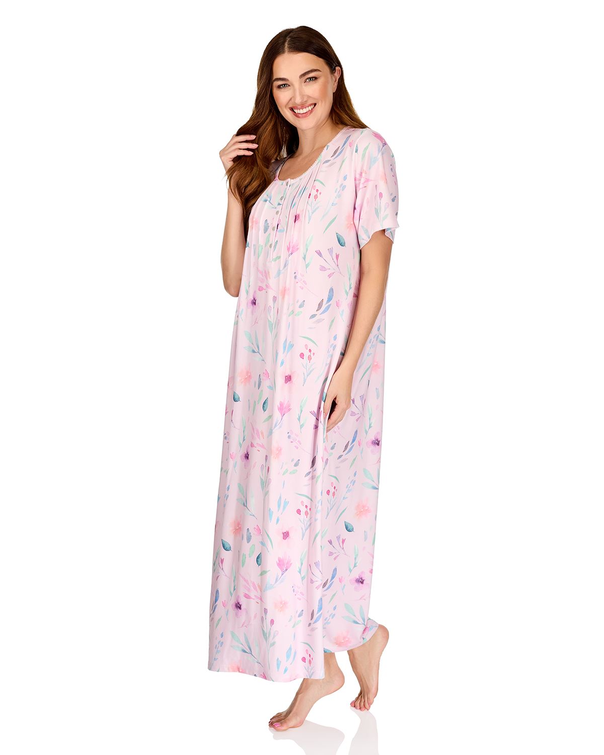 La Marquise Womens 'Watercolours' 43" & 50" Short Sleeve Nightie