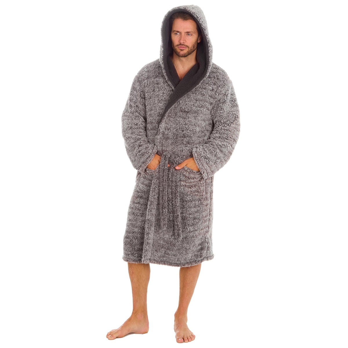 Slumber Hut Mens Sherpa Fleece Dressing Gown