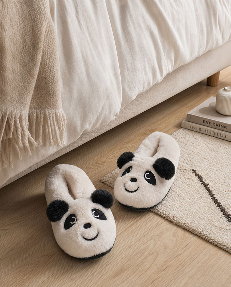 Womens Sherpa Lined Footie Slippers