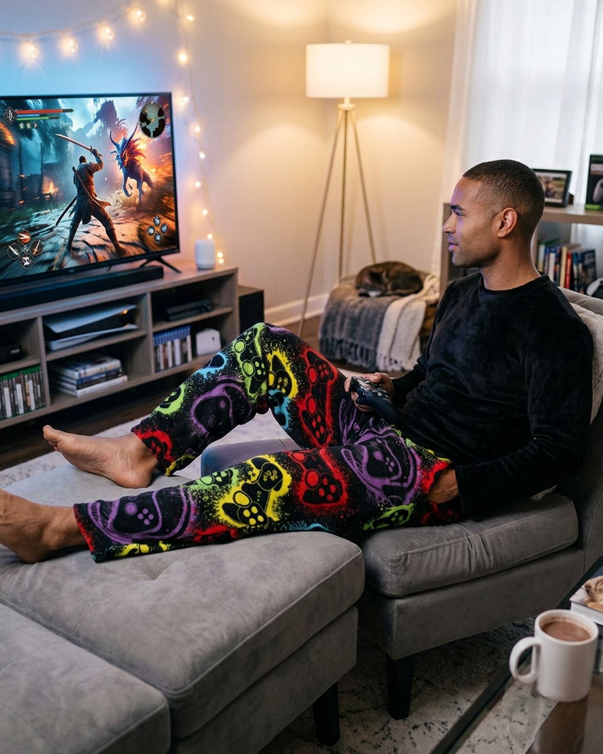 Cargo Bay Mens Polished Fleece Gaming Pyjamas