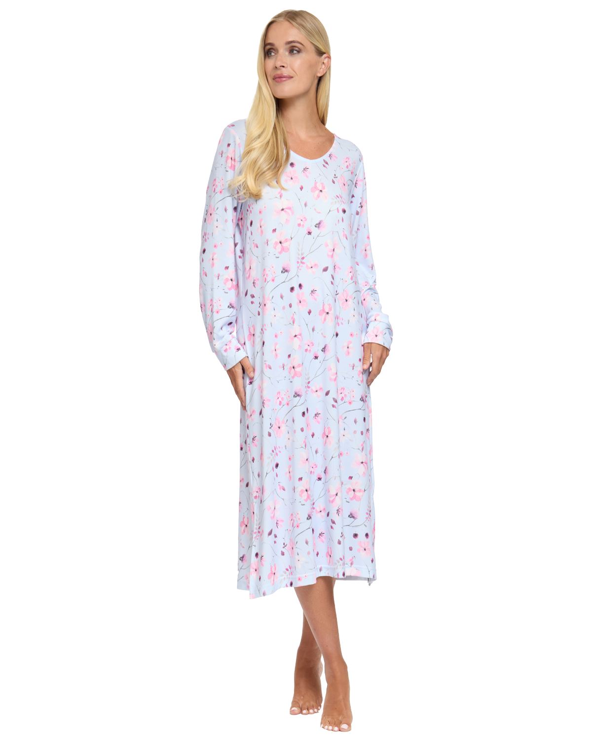 La Marquise Womens 'Floral Reflections' Long Sleeve Nightie