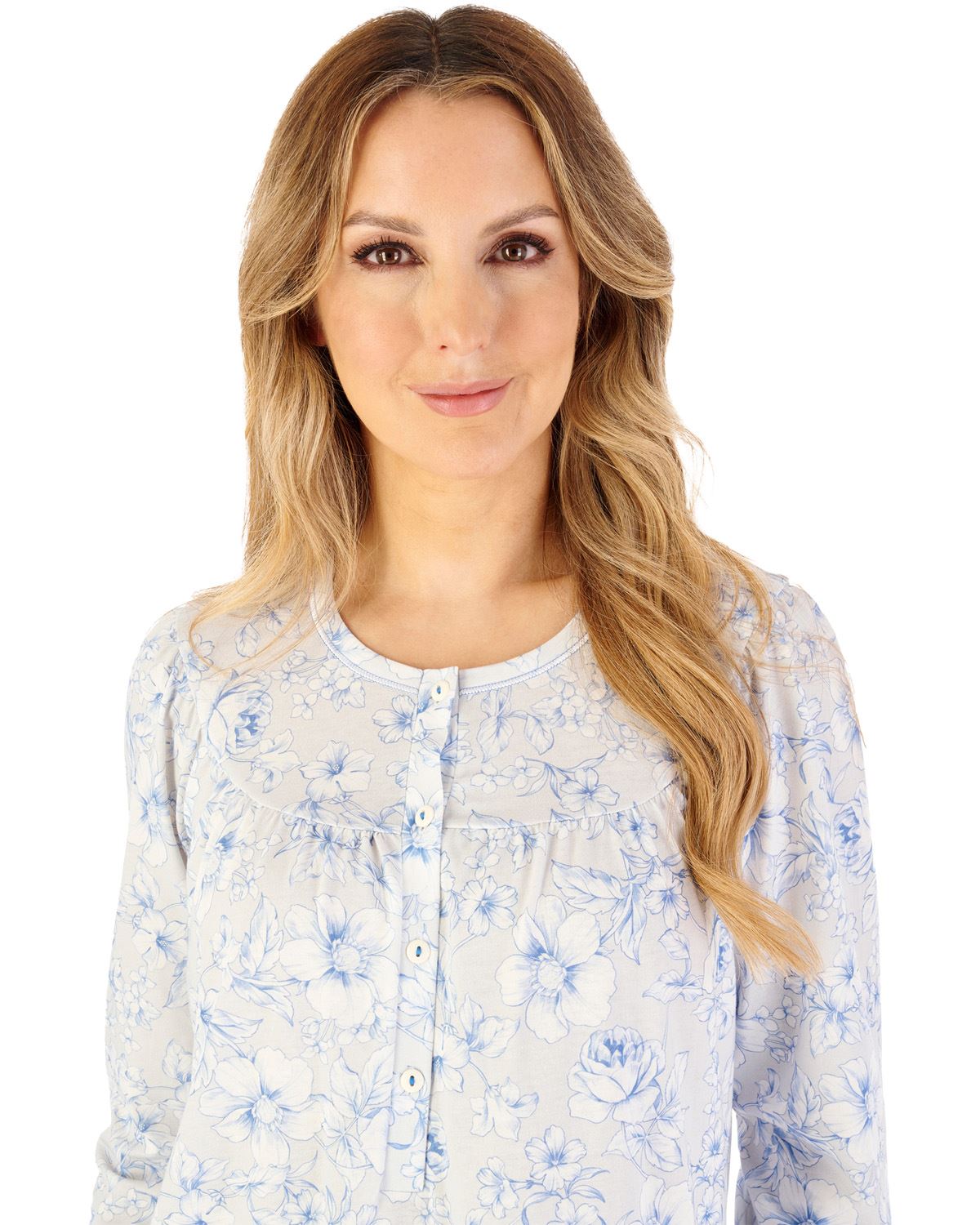 Slenderella Womens Large Floral 43" Jersey Nightdress