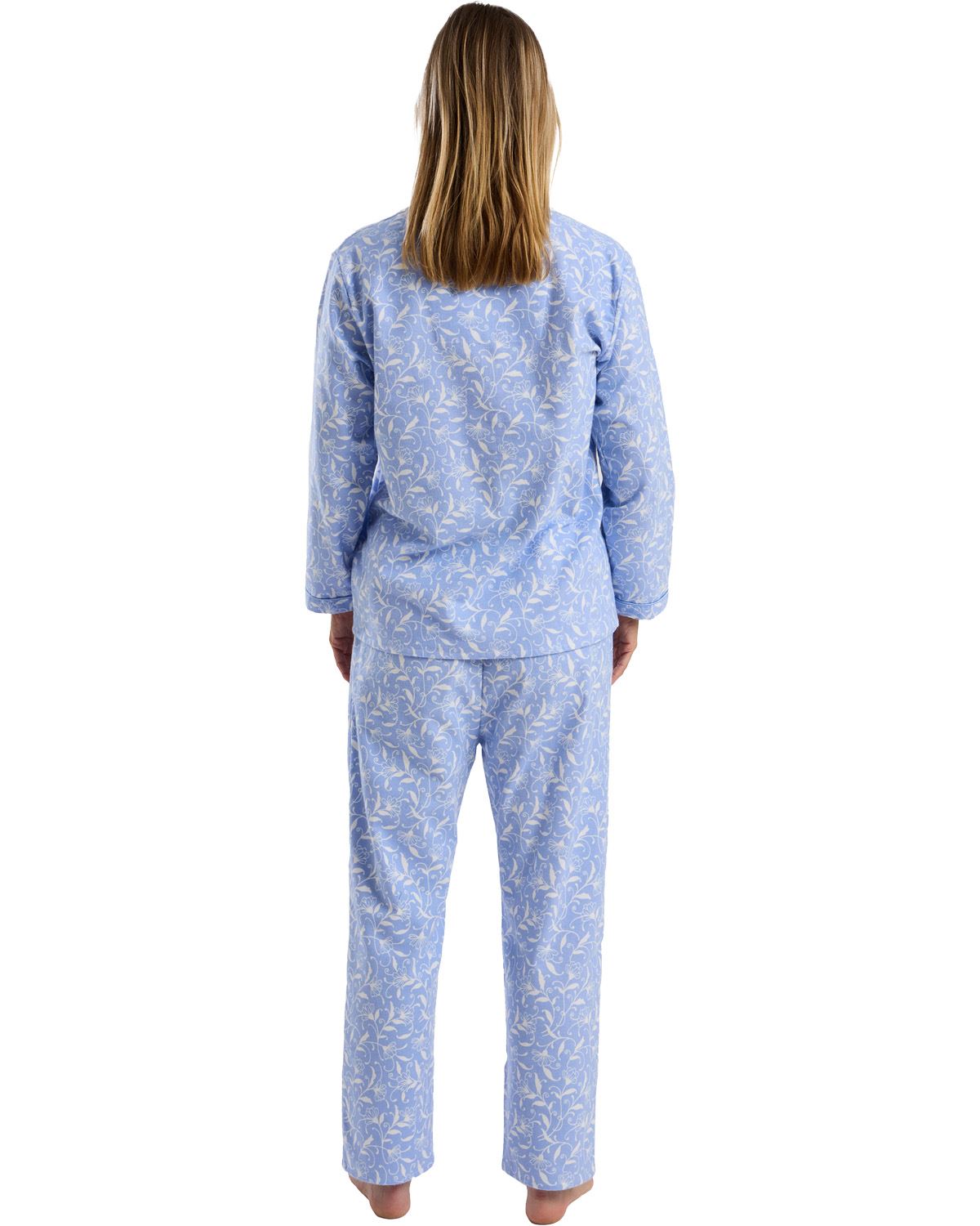 Marlon Womens Pretty Floral Wincey Button Pyjamas