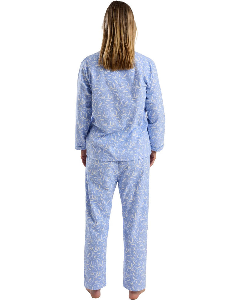 Marlon Womens Pretty Floral Wincey Button Pyjamas