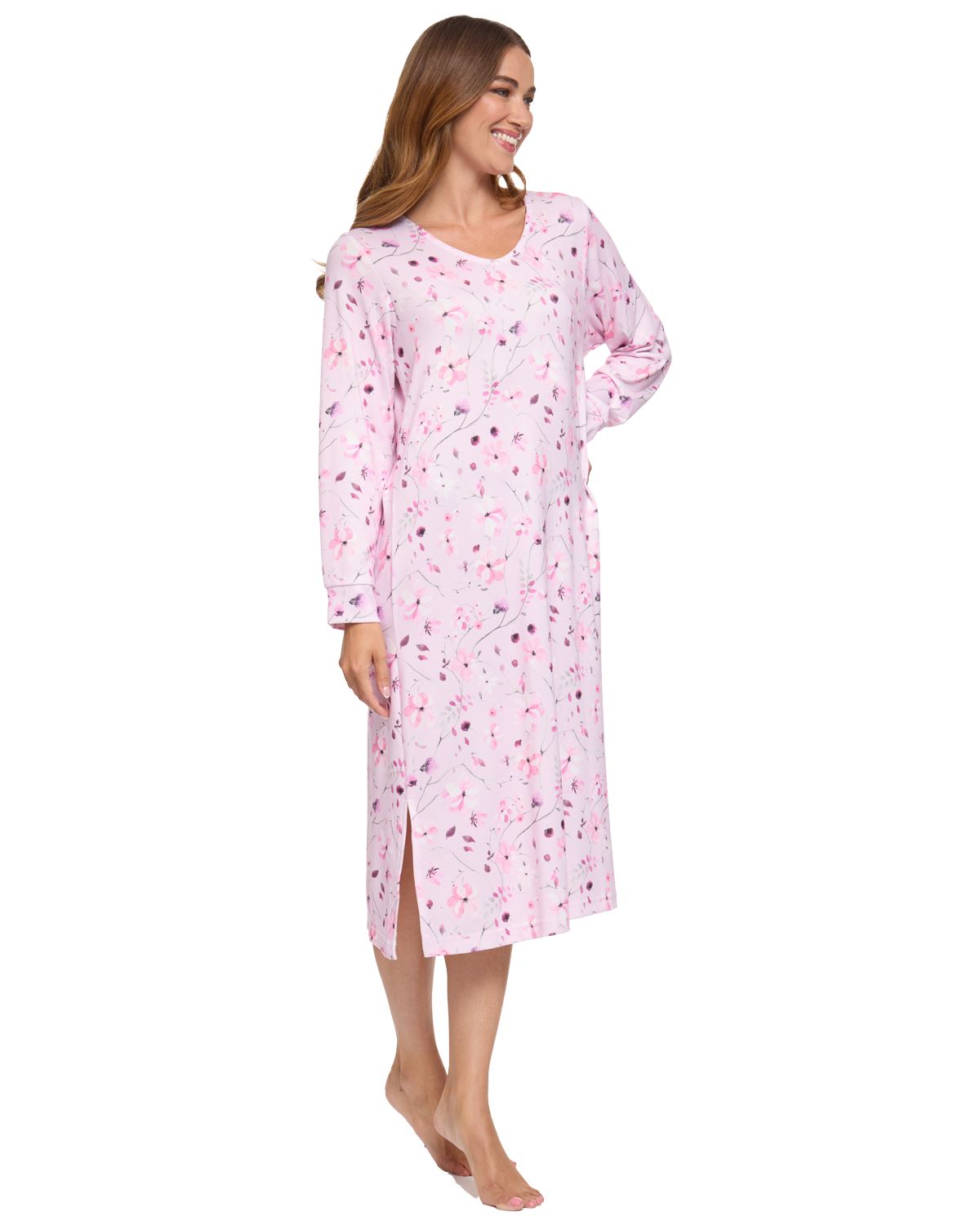La Marquise Womens 'Floral Reflections' Long Sleeve Nightie