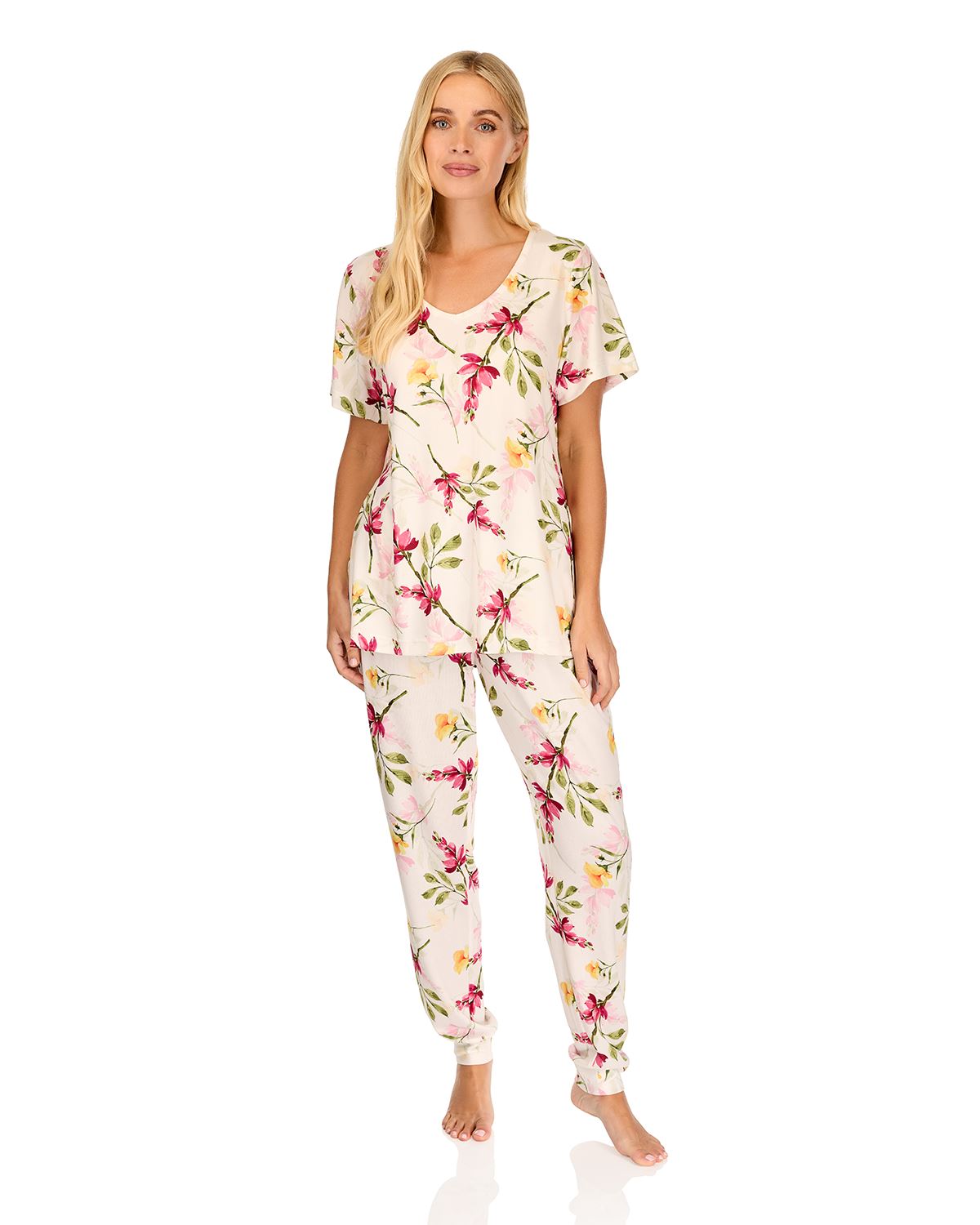 La Marquise Womens 'Berry & Blue' Short Sleeve Pyjamas