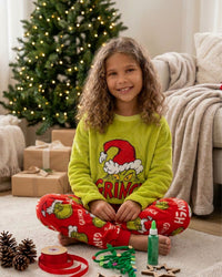 The Grinch Kids Plush Fleece Christmas Pyjamas