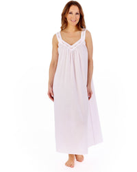 Slenderella Womens Lavender Embroidered 50" Nightdress