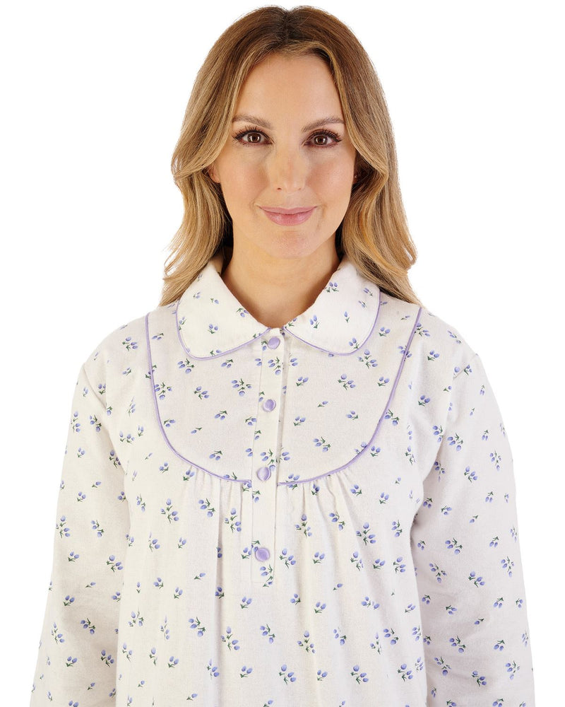 Slenderella Womens Floral Printed Flannel 51" Woven Nightdress