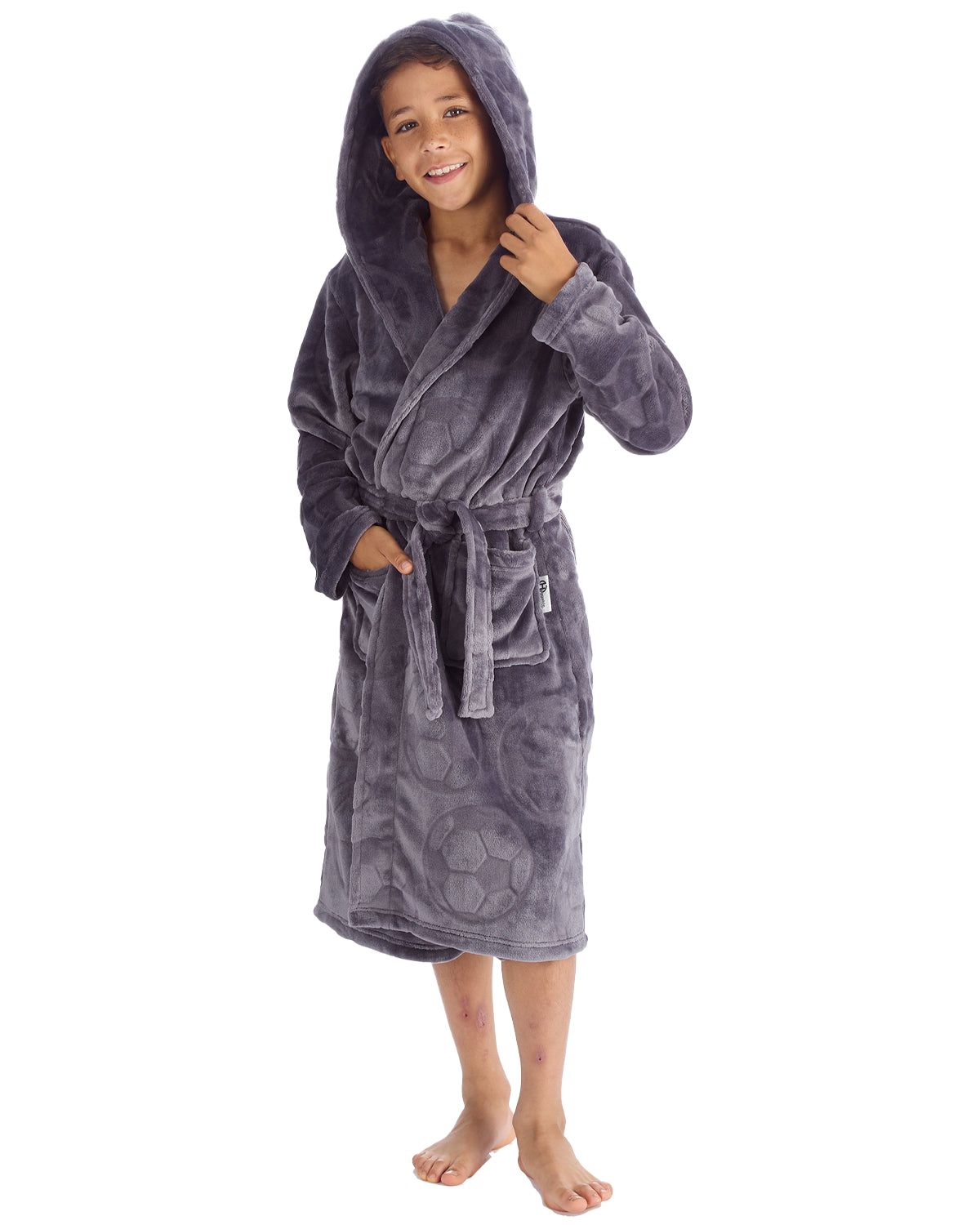 Huggable Boys Embossed Football Hooded Robe