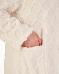 Slenderella Womens Textured Fleece Button Dressing Gown