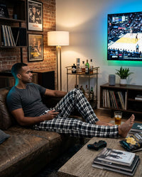 Cargo Bay Mens Polished Fleece Check Lounge Pants