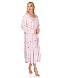 La Marquise Womens 'Watercolours' 43" & 50" Long Sleeve Jersey Nightie