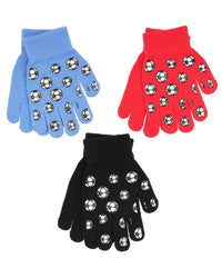 Bertie & Bo Kids 3 Pack Patterned Gripper Gloves