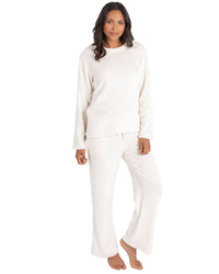Forever Dreaming Womens Ribbed Stripe Fleece Lounge Set