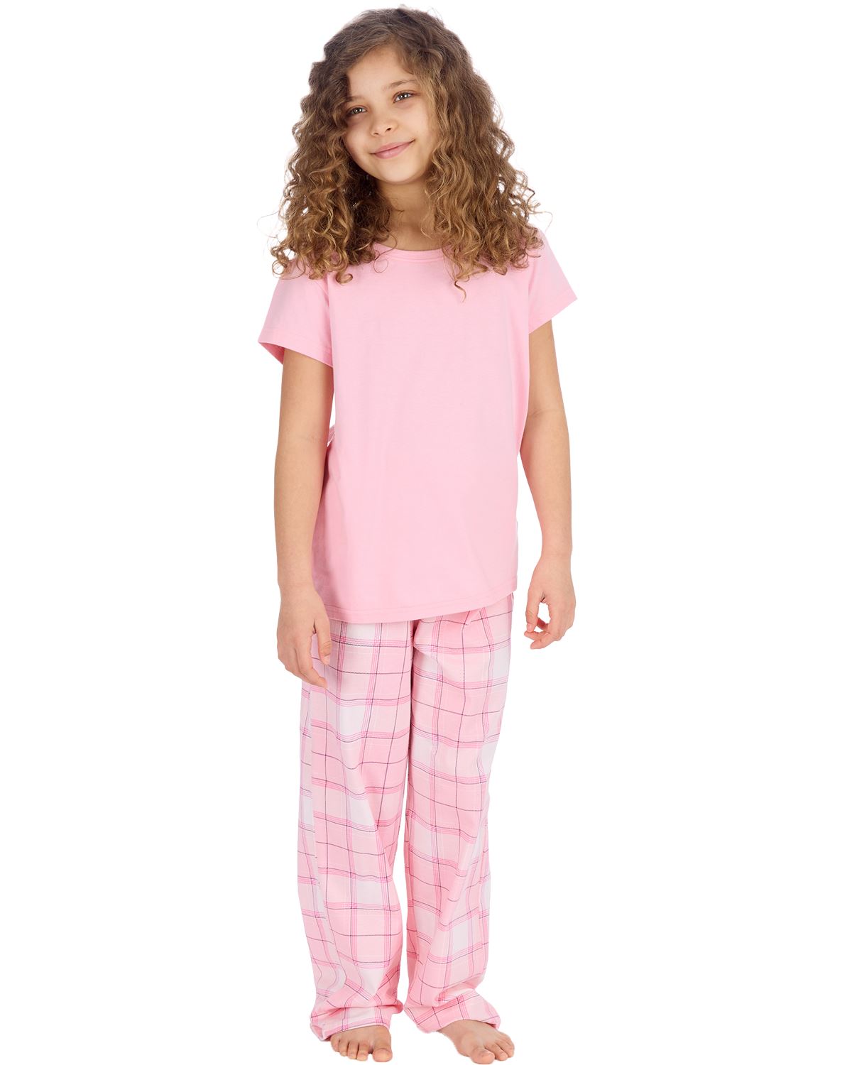 Forever Dreaming Girls Short Sleeve Tee & Check Long Pyjamas