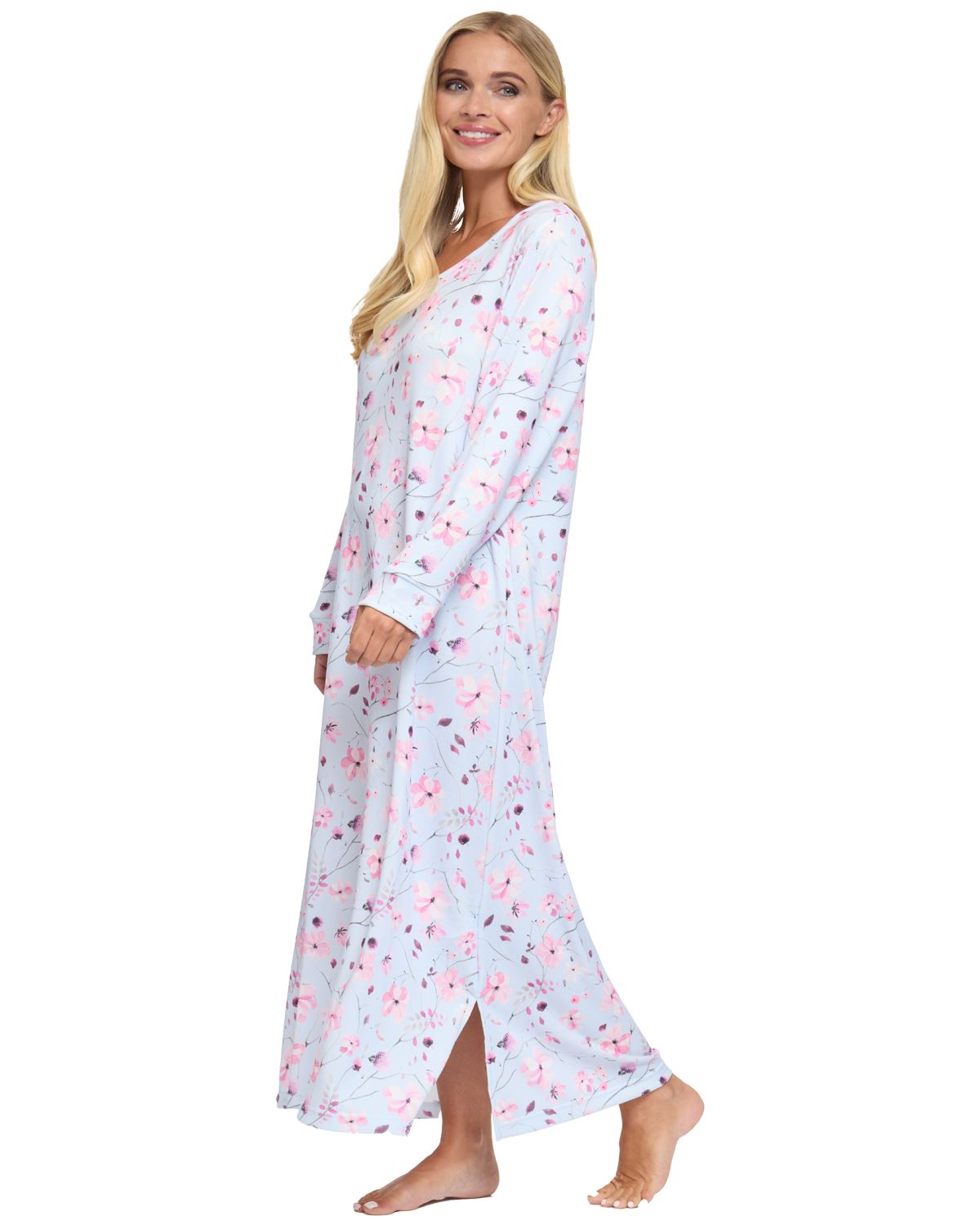 La Marquise Womens 'Floral Reflections' Long Sleeve Nightie