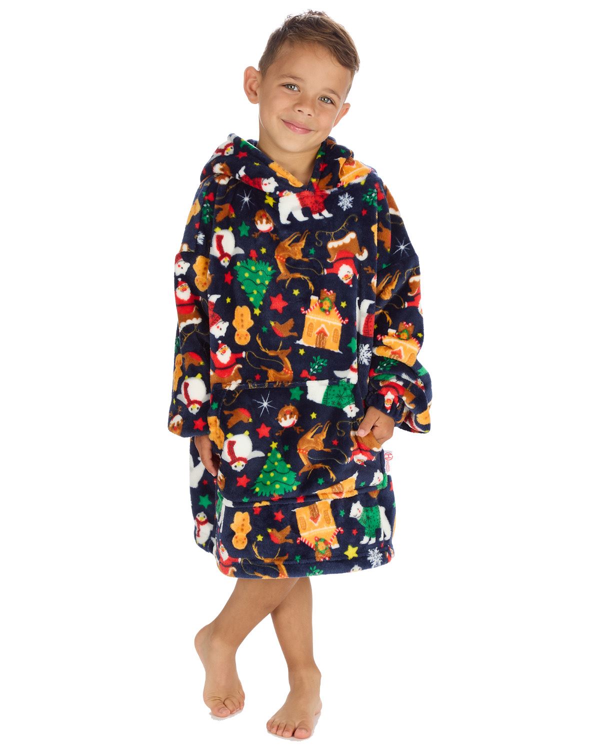 Huggable Unisex Christmas Print Oversized Hoodie