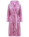 Slenderella Womens Luxury Flannel Fleece 46" Hooded Robe