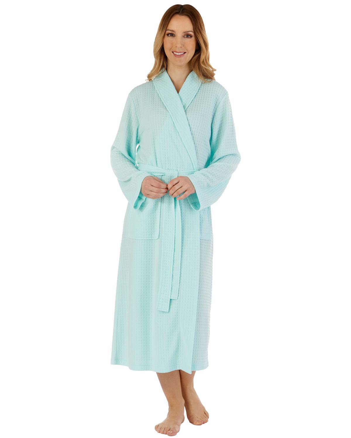 Slenderella Womens Shawl Collar Waffle Dressing Gown