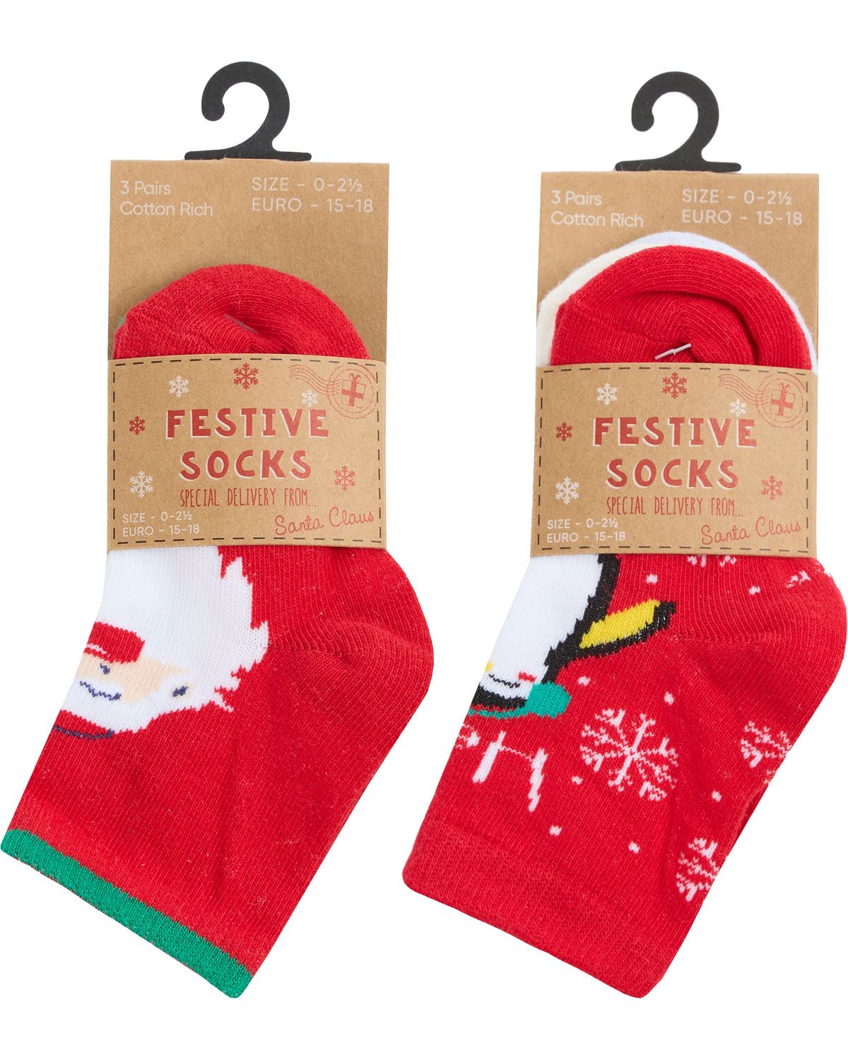 6 Pairs Family Christmas Cotton Rich Socks