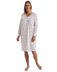 Marlon Womens Geo Floral 40" Fleece Nightdress