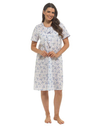 Slumber Hut Womens Woven Short Sleeve Floral Nightie